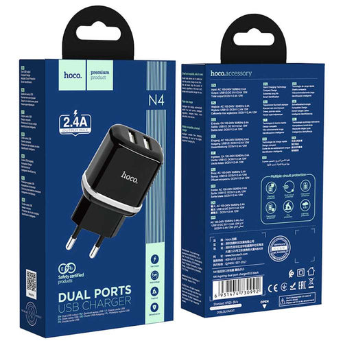 Caricabatterie 2XUSB 2.4A - Black