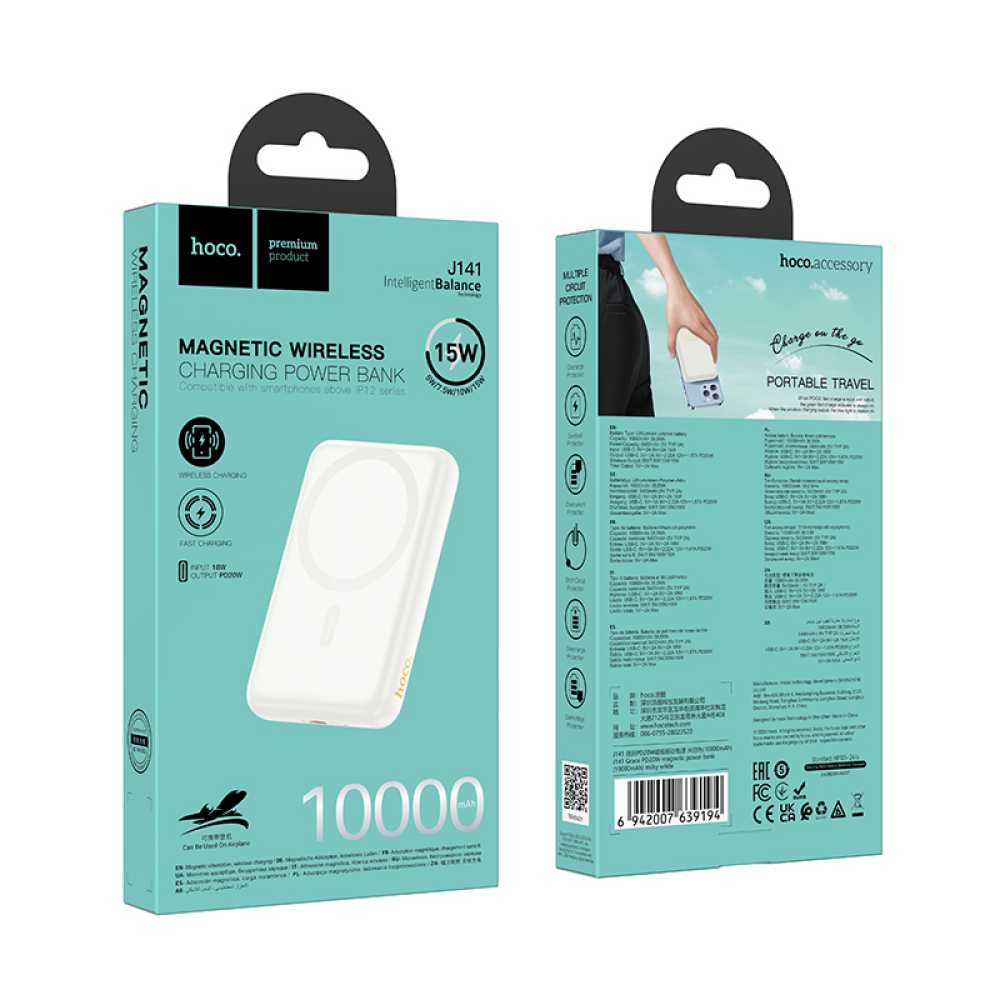 Power Bank Magnetic J141 10000mAh PD Type-C 20W