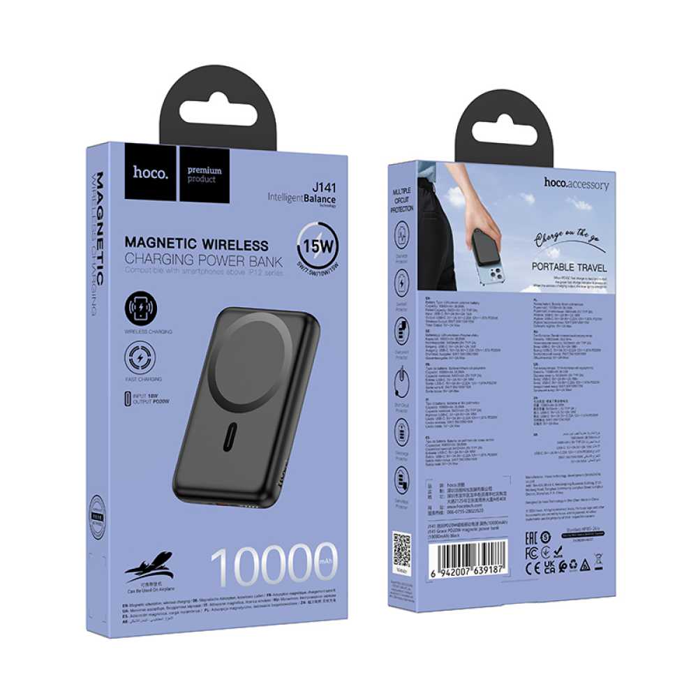 Power Bank Magnetic J141 10000mAh PD Type-C 20W