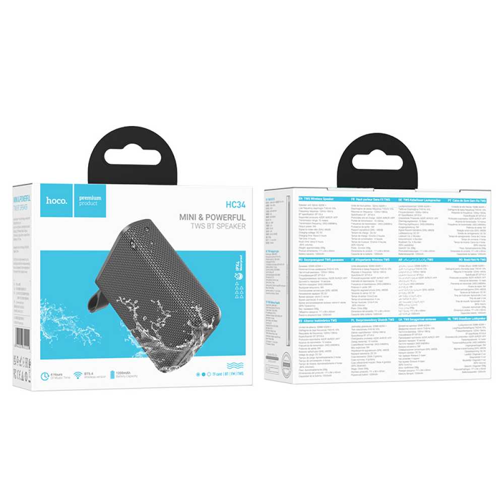 Speaker HC34 Wireless Sports 5W Touch Panel and Colorful Light