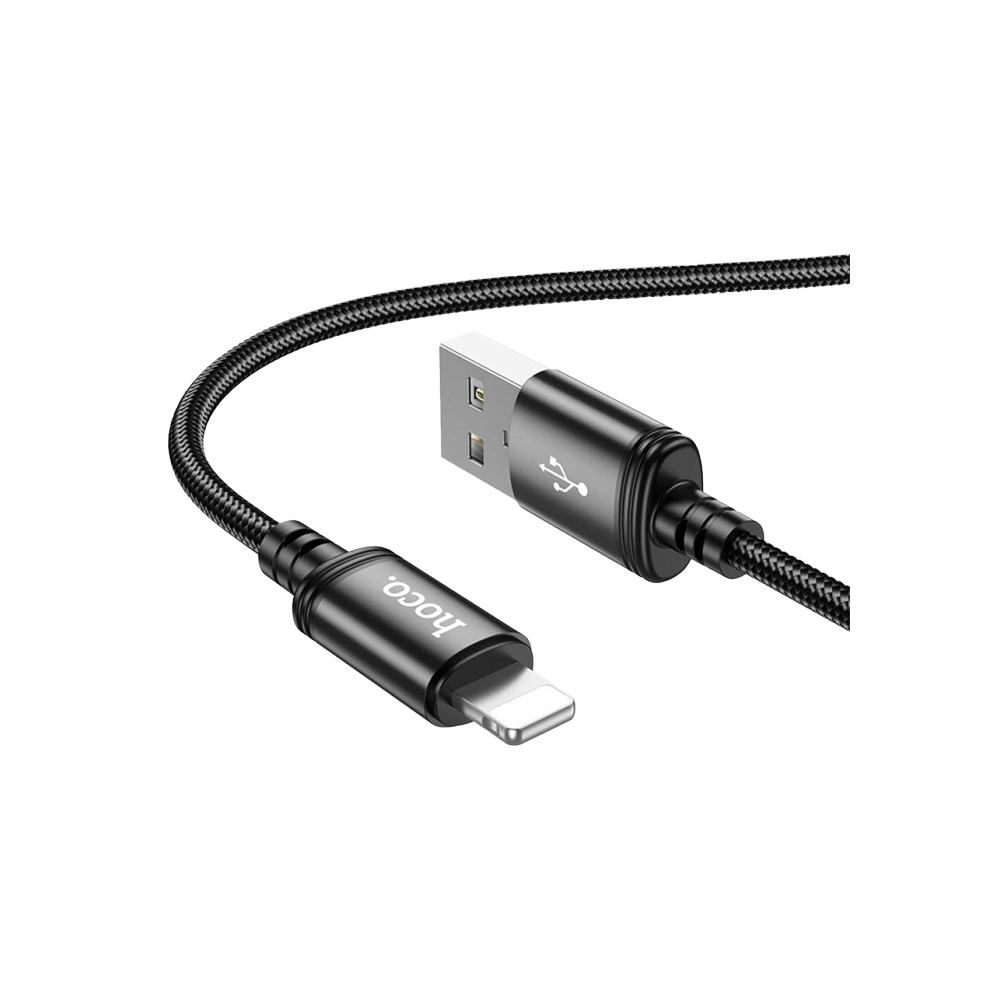 X89 2.4 Nylon Lightning Data Cable - Black